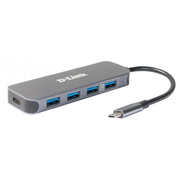 D-LINK USB-C to 4-Port USB 3.0 PowDel - Networking Adapters