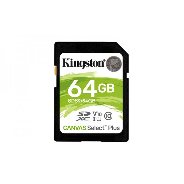 KINGSTON Memory Card Secure Digital Canvas Select Plus SDS2/64GB, Class 10