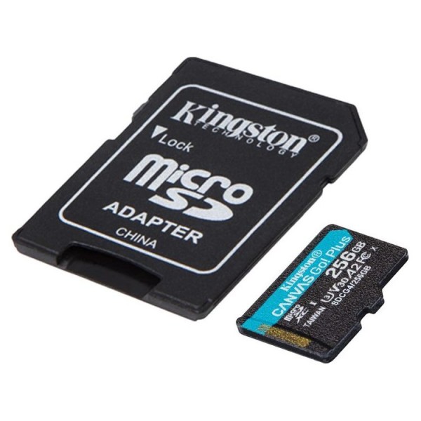 KINGSTON Memory Card SDCG4/256GB Canvas Go PLUS Class 10, UHS-I, U3, V30, A2 - KINGSTON