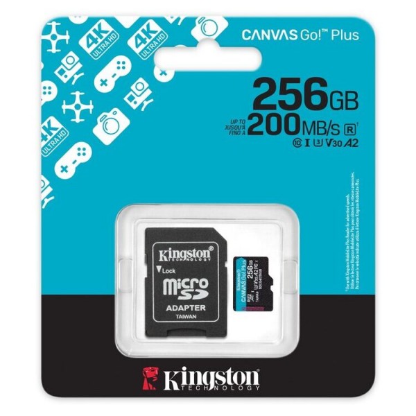 KINGSTON Memory Card SDCG4/256GB Canvas Go PLUS Class 10, UHS-I, U3, V30, A2 | Κάρτες Μνήμης | Συνοδευτικά PC |