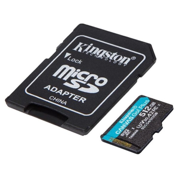 KINGSTON Memory Card SDCG4/512GB Canvas Go PLUS Class 10, UHS-I, U3, V30, A2 - KINGSTON