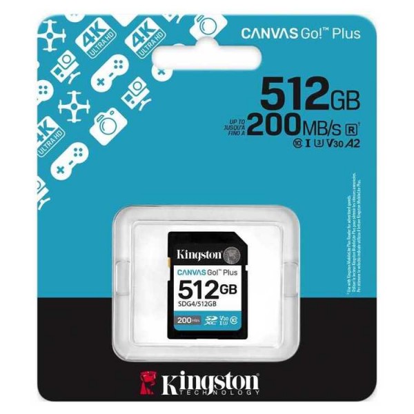 KINGSTON Memory Card SD Canvas Go Plus SDG4/512GB Class 10 | Κάρτες Μνήμης | Συνοδευτικά PC |
