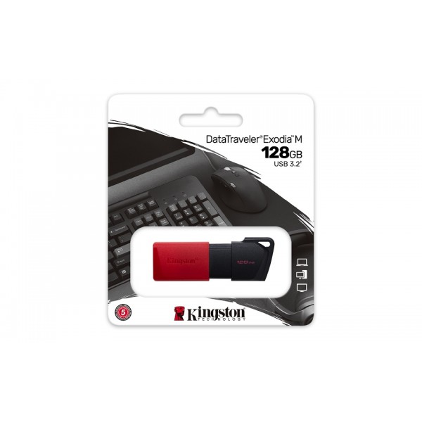 KINGSTON USB Stick DataTraveler Exodia M DTXM/128GB, USB 3.2, Red | sup-ob | XML |