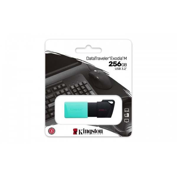 KINGSTON USB Stick DataTraveler Exodia M DTXM/256GB, USB 3.2, Cyan | sup-ob | XML |