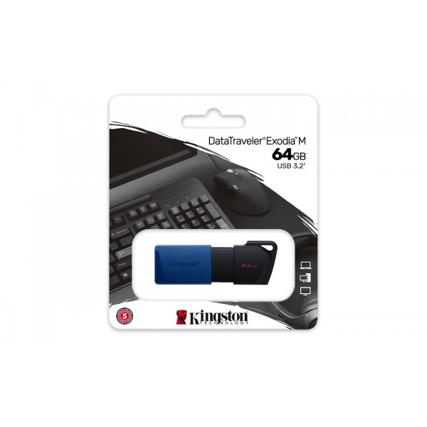 KINGSTON USB Stick DataTraveler Exodia M DTXM/64GB, USB 3.2, Blue | sup-ob | XML |