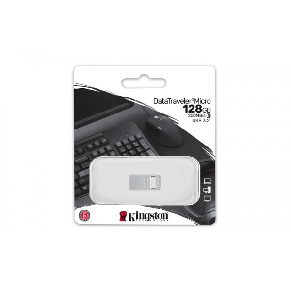 KINGSTON USB Stick Data Traveler Micro DTMC3G2/128GB, USB 3.2 Silver | sup-ob | XML |