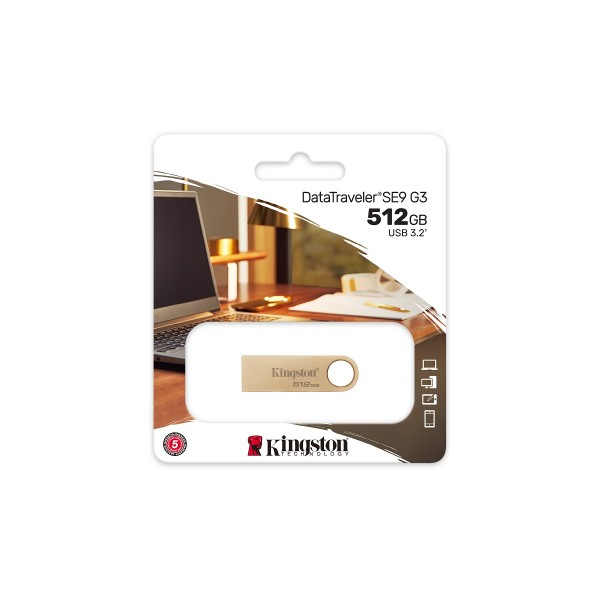 KINGSTON USB Stick Data Traveler DTSE9G3/512GB, USB 3.2, Gold | sup-ob | XML |