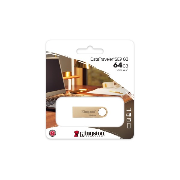KINGSTON USB Stick Data Traveler DTSE9G3/64GB, USB 3.2, Gold | sup-ob | XML |