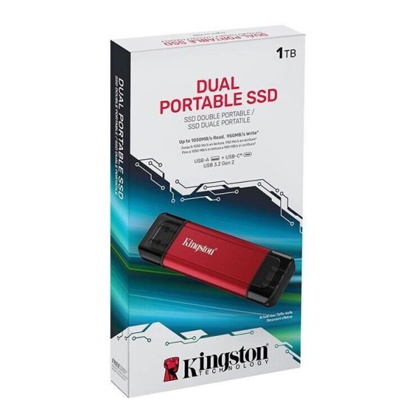 KINGSTON EXTERNAL DUAL PORTABLE SSD SPSD/1TB USB-C/A 3.2 Gen 2 1TB | Εξωτερικοί σκληροί δίσκοι | Εξαρτήματα-Αναβάθμιση |