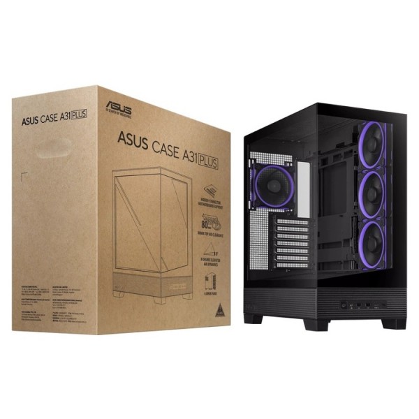 ASUS CASE A31 PLUS Middle ATX USB 3.2 Black BTF motherboard compatible | Κουτιά Υπολογιστών | PC & Αναβάθμιση |