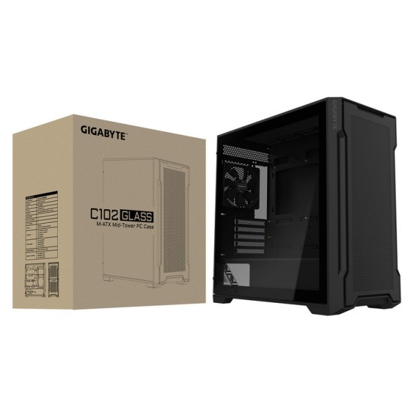 GIGABYTE Case C102 GLASS BLACK ATX Black USB 3.0 | Κουτιά Υπολογιστών | PC & Αναβάθμιση |