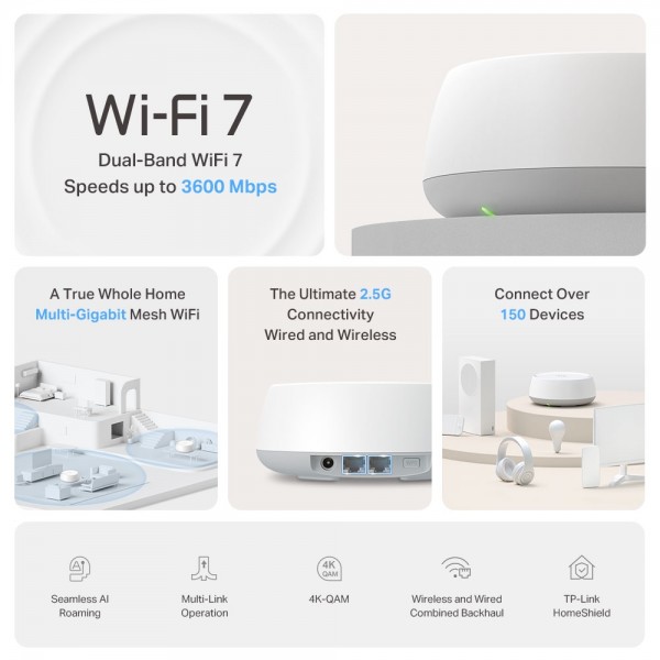 TP-LINK Deco BE25 WiFi 7 Whole Home Mesh System 2 Pack | Access Points | Δικτυακά |