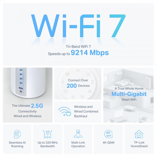 TP-LINK Deco BE65 BE9300 Whole Home Mesh WiFi 7 System 3 Pack | sup-ob | XML |