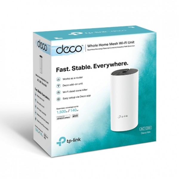 TP-LINK DECO M4 1-PACK AC1300 Whole-Home Wi-Fi Unit, Qualcomm
