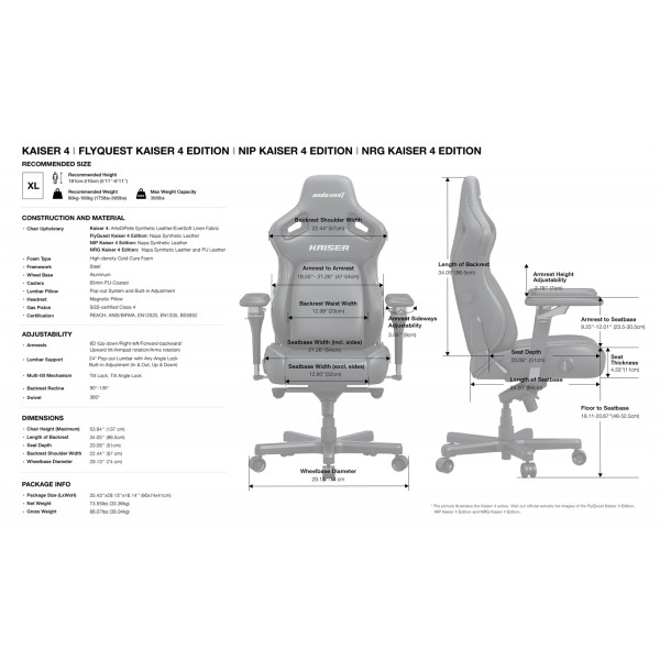 ANDA SEAT Gaming Chair KAISER-4 V2 XL Black Fabric with 6D Armrest | Εξοπλισμός Γραφείου | Αναλώσιμα - Είδη Γραφείου |