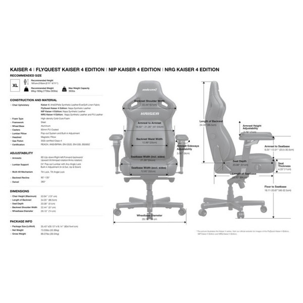 ANDA SEAT Gaming Chair KAISER-4 V2 XL Pink with 6D Armrest | Εξοπλισμός Γραφείου | Αναλώσιμα - Είδη Γραφείου |