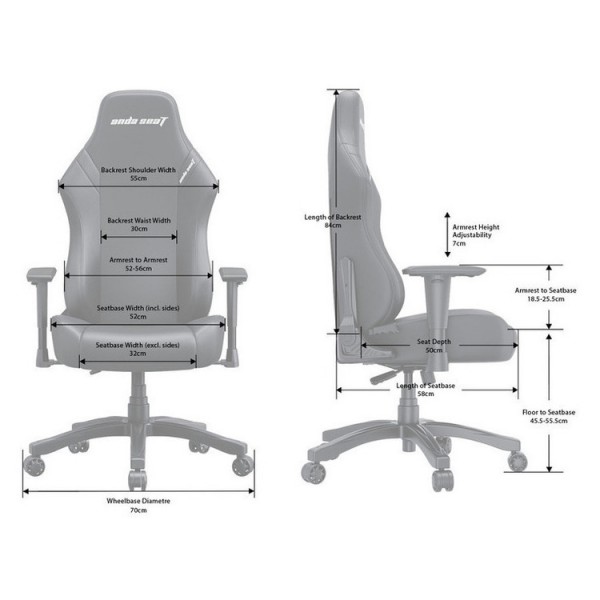 ANDA SEAT Gaming Chair LUNA Large Black Fabric | sup-ob | XML |