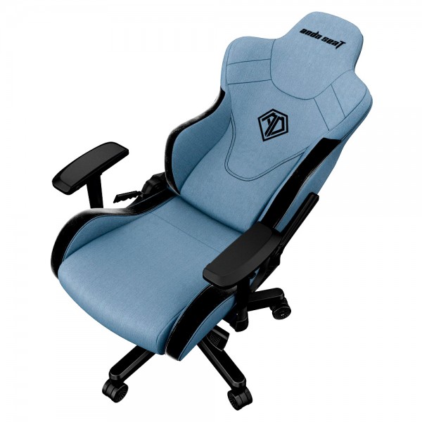 ANDA SEAT Gaming Chair T-PRO II Light Blue/ Black FABRIC with Alcantara Stripes - Εξοπλισμός Γραφείου