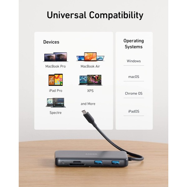 ANKER HUB 555 USB Type-C 8 In 1 | USB Hubs - Card Readers ANKER HUB 555 USB Type-C 8 In 1 | USB Hubs - Card Readers | Συνοδευτικά PC |