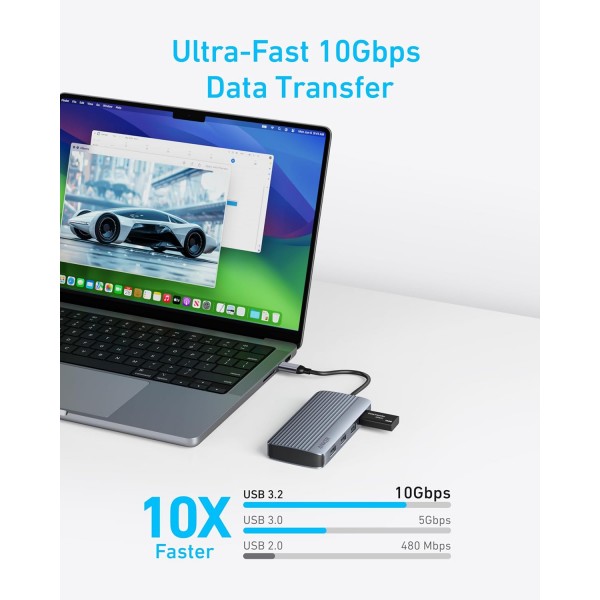 ANKER USB Hub 7-in-1 Type-C 10Gbps | USB Hubs - Card Readers | Συνοδευτικά PC |