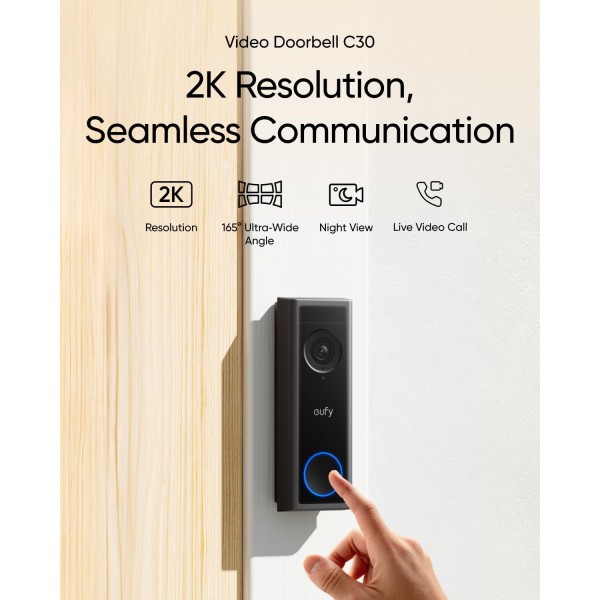 ANKER Eufy Video Doorbell C30 Battery Powered,2K - Σύγκριση Προϊόντων
