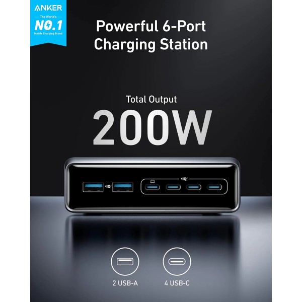 ANKER Desktop Charger Prime 200W 6 Ports - ANKER
