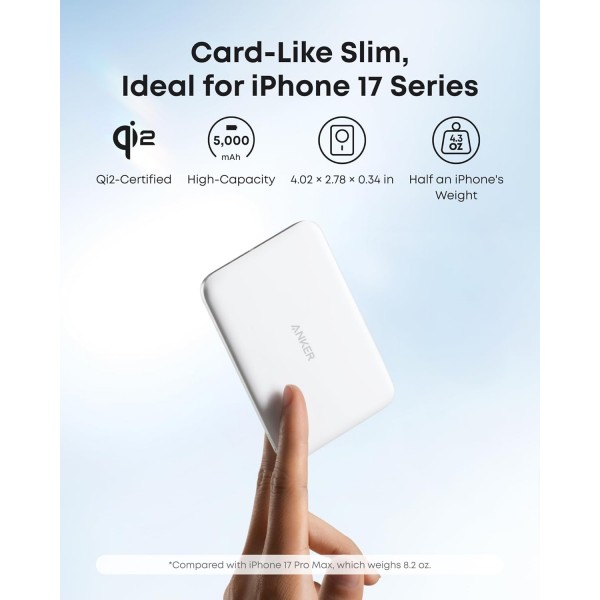 ANKER MagSafe Powerbank 5000MAh Ultra-Slim Qi2 Certified 15W | Αξεσουάρ Κινητών | Αξεσουάρ Κινητών |