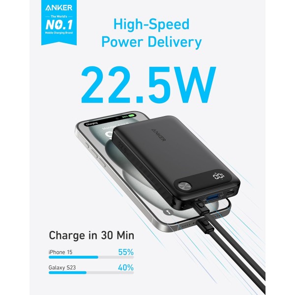 Anker Powerbank 10K 22.5W with USB-C Cable - ANKER