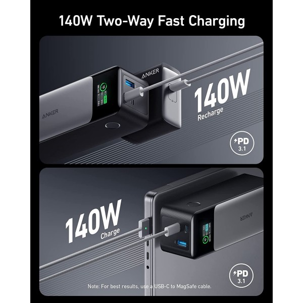 ANKER Powerbank 24.000mAh 3-Port with 140W Output and Smart Digital Display - ANKER