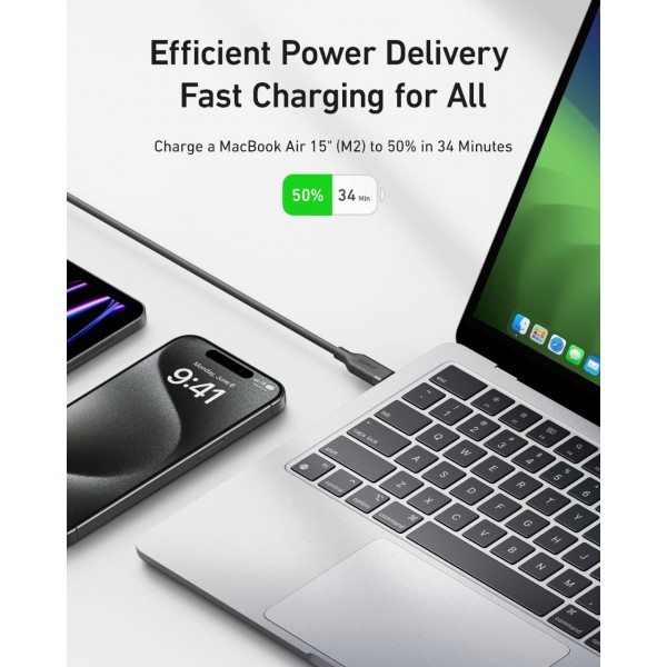 ANKER USB-C to USB-C USB4 Cable 20Gbps, 240W, 0.9m Black | USB ANKER USB-C to USB-C USB4 Cable 20Gbps, 240W, 0.9m Black | USB | Καλώδια - Αντάπτορες |