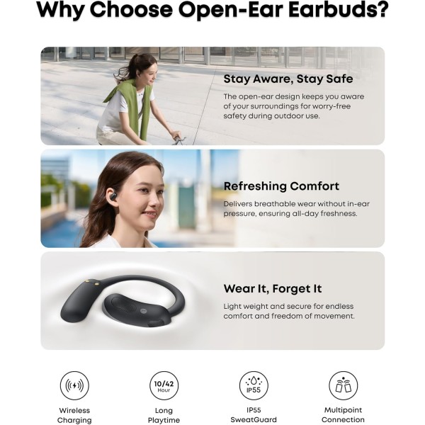 ANKER Soundcore BT Earphones AEROFIT 2 Open Ear Black | Ακουστικά - Bluetooth | Αξεσουάρ Κινητών |