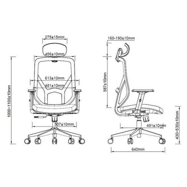 VERO OFFICE CHAIR ERGOSTYLE 2040 BLACK with HEADREST | Εξοπλισμός Γραφείου | Αναλώσιμα - Είδη Γραφείου |