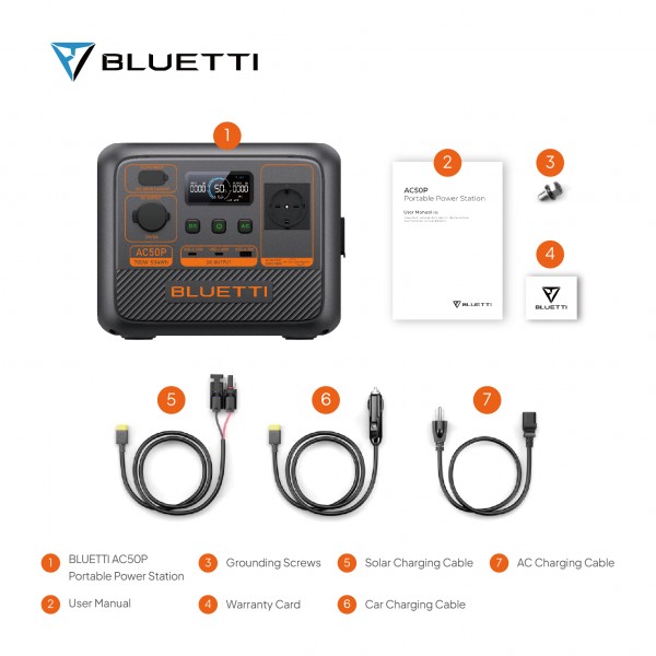 BLUETTI Premium AC50P Portable Power Station, 700W AC Outlet 504Wh | Power Stations | Φορητοί Σταθμοί Ενέργειας |