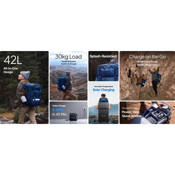 BLUETTI Handsfree 1 Portable Backpack Power Station, 300W AC Outlet 268.8Wh | Power Stations | Φορητοί Σταθμοί Ενέργειας |