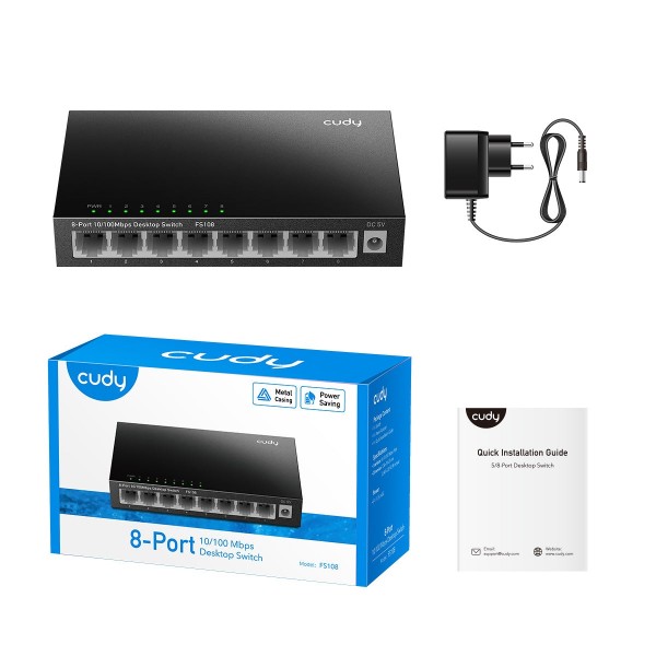 CUDY Switch FS108 8-Port 10/100 Mbps Desktop | Hubs, Switches | Servers - Δικτυακά |