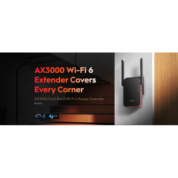CUDY Range Extender RE3000 Wi-Fi 6 AX3000 Mesh | Powerlines - Extenders | Δικτυακά |