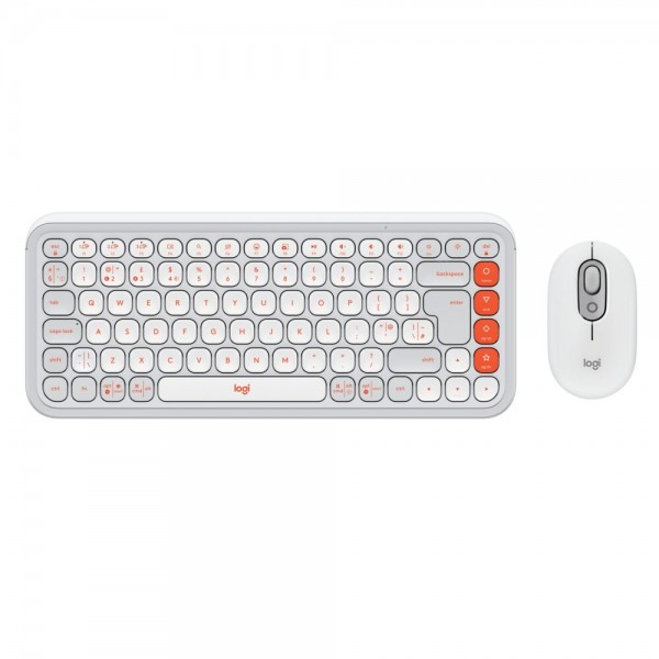 LOGITECH Keyboard/Mouse POP Icon Combo White - Πληκτρολόγια