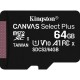 KINGSTON Memory Card MicroSD SDCS2/64GBSP, Class 10,no SD Adapter