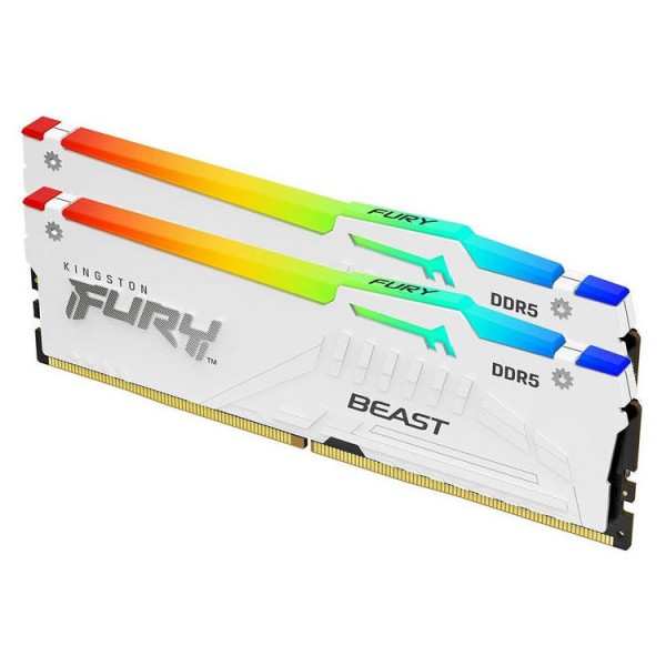 KINGSTON Memory KF556C40BWAK2-32 FURY Beast White RGB DDR5, 5600MT/s, 32GB,KIT OF 2 - PC & Αναβάθμιση