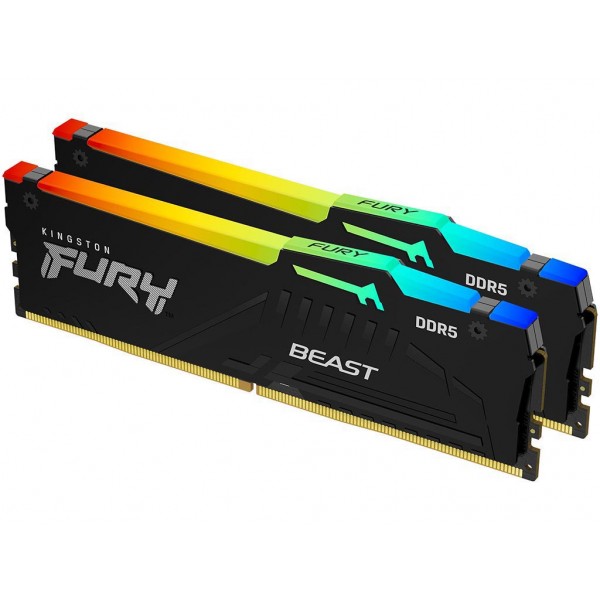 KINGSTON Memory  KF560C30BBEAK2-64 FURY Beast Black RGB DDR5, 6000MT/s, 64GB KIT OF 2, EXPO - Σύγκριση Προϊόντων