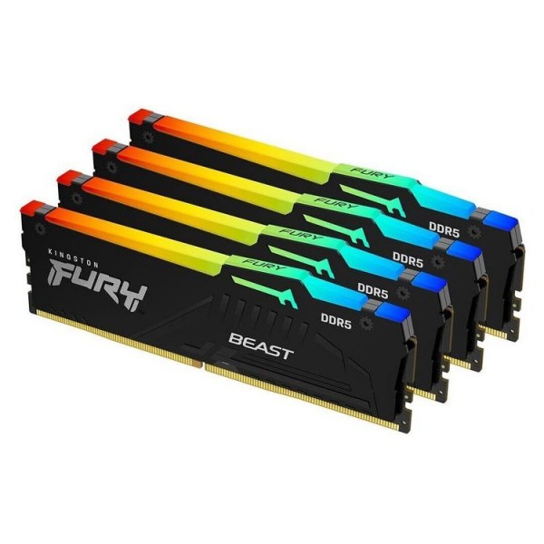 KINGSTON Memory KF560C40BBAK4-64 FURY Beast RGB DDR5, 6000MT/s, 64GB,KIT OF 4 - Νέα & Ref PC