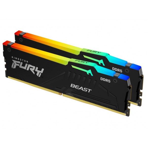 KINGSTON Memory  KF556C40BBAK2-1 FURY RGB DDR5, 5600MT/s, 16GB KIT OF 2 - 