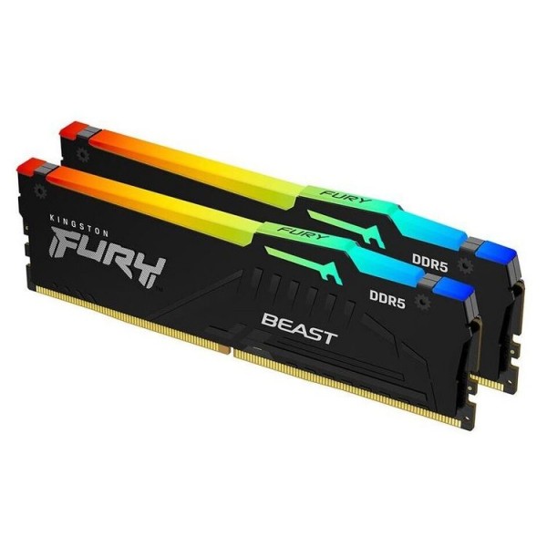 KINGSTON Memory KF568C34BBEAK2-32 FURY BEAST DDR5, 6800MT/s, Black RGB, 32GB, KIT - PC & Αναβάθμιση