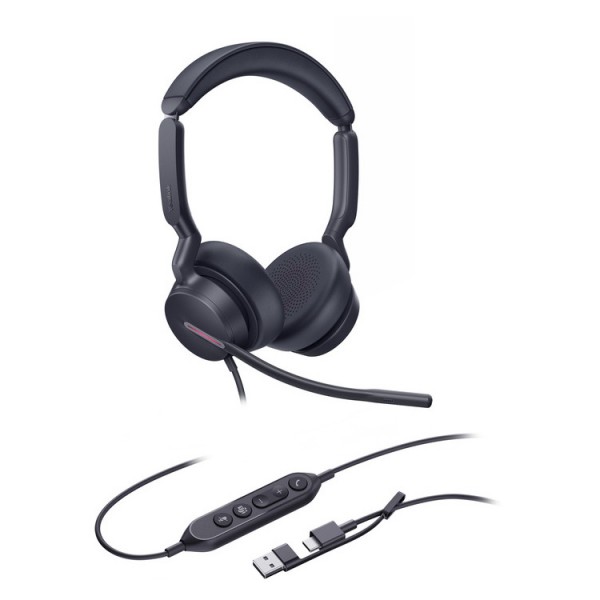YEALINK HEADSET UH46 DUAL TEAMS USB C/A - Ακουστικά - Μικρόφωνα PC