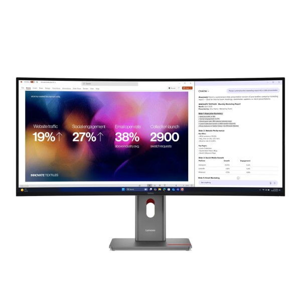 LENOVO Monitor Thinkvision P40wd-40 39.7'' IPS WUHD, HDMi, Display Port,Thunderbolt,Ethernet,Height Adjust,3YearsW - 