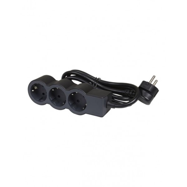 Legrand SurgeArrest 3 Outlets 1.5m Cable  Black/Grey