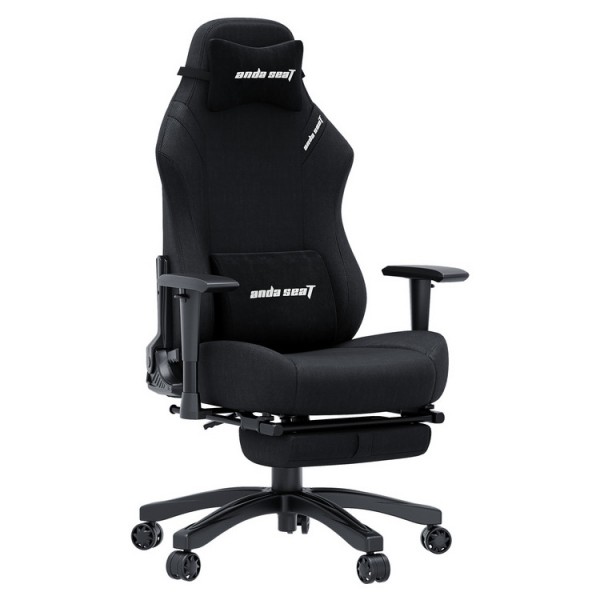ANDA SEAT Gaming Chair LUNA PRO Black Fabric w/Footrest - Αναλώσιμα - Είδη Γραφείου