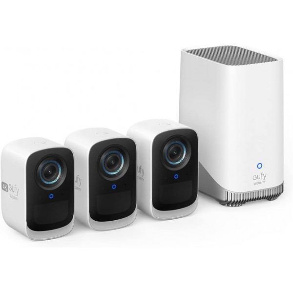 ANKER S300 EufyCam 3C Battery Camera 4K Kit 3+1 With Homebase 3 - Συστήματα Ασφαλείας