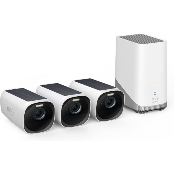 ANKER Wi-Fi Battery Camera Solar EufyCam 3 Kit 3+1 4K  With Homebase 3 - Συστήματα Ασφαλείας