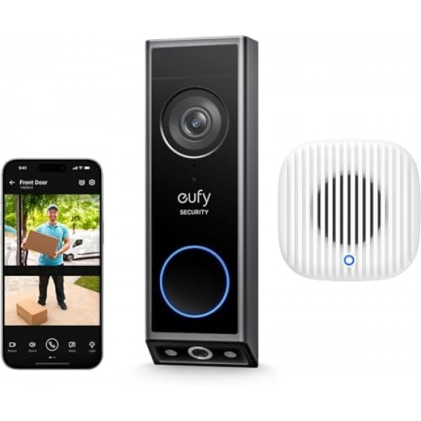 Anker Doorbell E340 with chime, Dual Camera, 2K FHD, Dual Band 2,4/5 GHz - Συστήματα Ασφαλείας